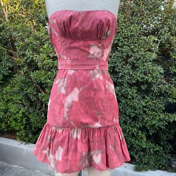 BCBG Max Azria Sheath Fit And Flare Pink Mini Dress Formal Size 0 - Picture 1 of 8